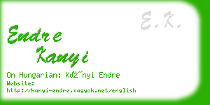 endre kanyi business card